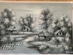 三张美丽的水彩风景画,纯手工绘制,不带画框。自提：45美元。