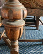 实木雕花大餐桌 6把椅子，桌子L:64&quot; 